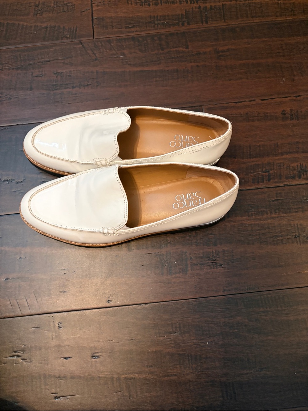 Franco Sarto White Leather Lug Sole Loafer preppy classic chic business casual - Picture 4 of 10